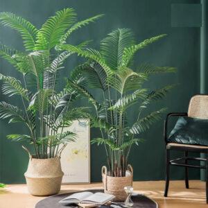 đồ decor phối với cây xanh
