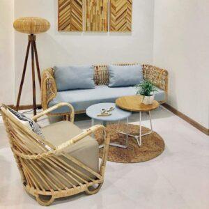 bàn ghế mây tre decor