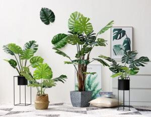 cây giả decor phòng khách