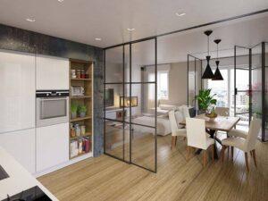 cửa kính trượt decor phòng khách