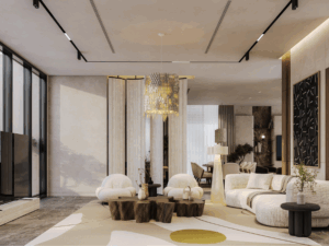 decor phòng khách 2 mặt tiền