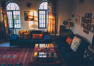decor phòng khách kiểu Boho