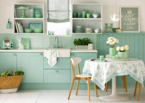 màu sơn pastel phòng bếp