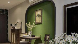nội thất màu xanh olive