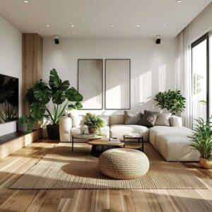 phối hợp vật liệu decor