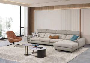 sofa nỉ màu kem
