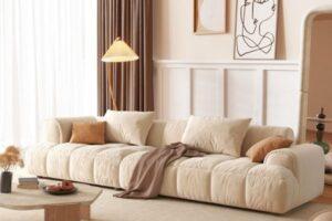 sofa nỉ màu kem