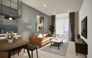 sử dụng kính decor phòng khách