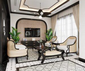 sử dụng kính decor phòng khách