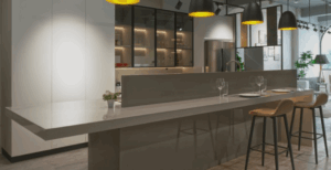 thiết kế không gian mở bếp