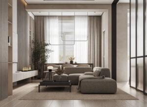 thiết kế nội thất tối màu