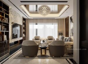 thiết kế nội thất trần cao