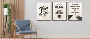 tranh chữ decor phòng bếp