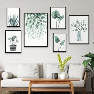 tranh lá cây decor