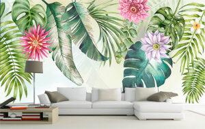 tranh lá cây decor