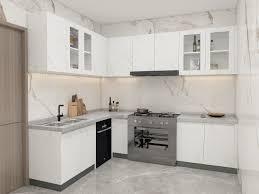 tủ bếp màu trắng hiện đại