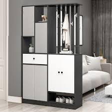 tủ giày kết hợp kệ decor phòng khách