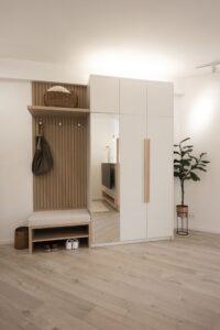 tủ giày kết hợp kệ decor phòng khách