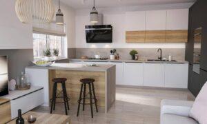 tường gạch trần decor phòng bếp